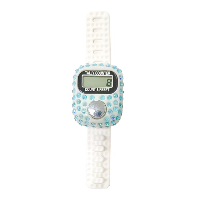 One Buttons Digital Tasbih Tally Counter Eid Gift Finger Ring Counter Muslim Prayer Digital Tasbeeh Counter with Crystal
