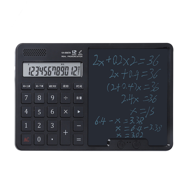 Voice Music Player Electronic Calculator with Notepad Battery Powered 12 Digit Calculator with Writing Board