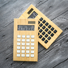Modern 12 Digit Big Keys Calculator Battery Or Solar Power Calculator Bamboo Desktop Calculator