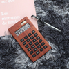 Dual Power 12 Digit Wood Calculator Solar Power Calculator Desktop Calculator