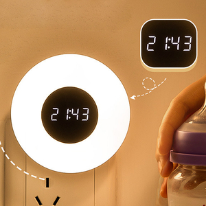 Remote-controlled Night Light with Timer Function Plug-in Digital Wall Clock for Bedroom