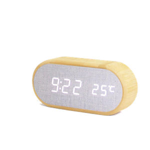 Bamboo Creative Multi-function LED Electronic Desk Table Clock Student Gift Wooden Alarm Clock Desk Clock