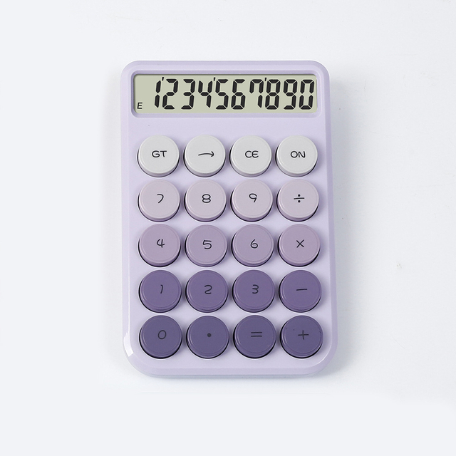 Gradient Color Calculator 10 Digits Battery Powered Scientific Calculator Plastic Desktop Calculator