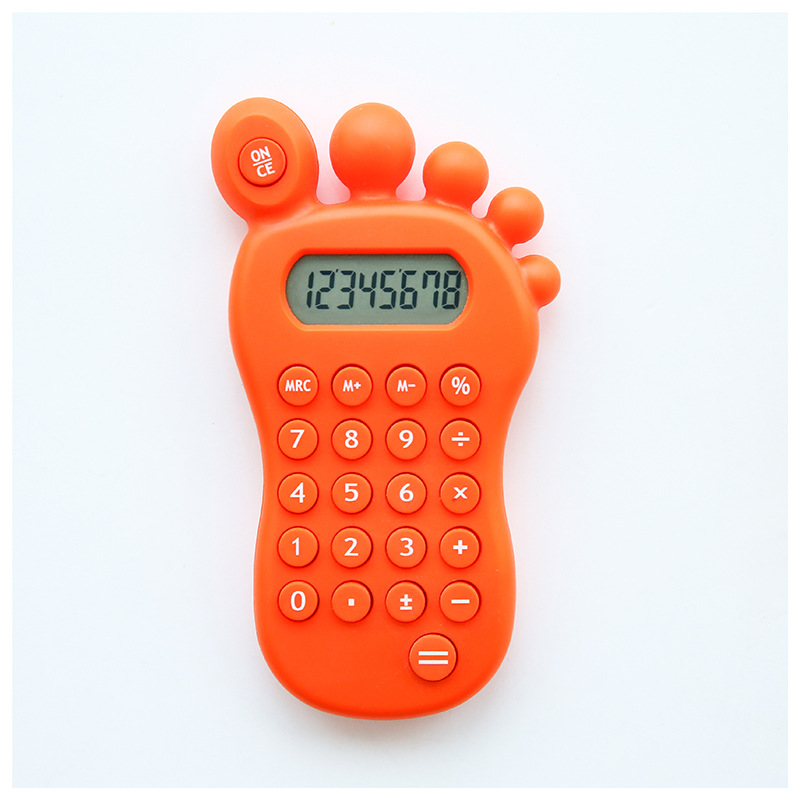 Learning Supplies Maze Toys Foot Shape Calculator Children's Electronic Calculator 8 Digit Battery Powered Desktop Calculator
