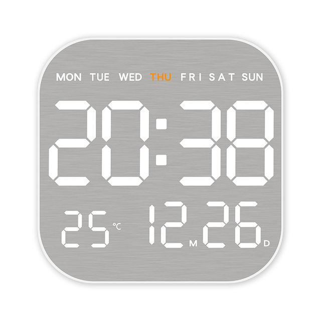 LED Digital Table Desk Alarm Clock Display Temperature Week Calendar Wall Clock Reloj 