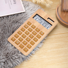 12 Digit Bamboo Calculator Battery or Solar Power Scientific Calculator Dual Power Desktop Calculator