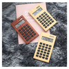 Dual Power 12 Digit Wood Calculator Solar Power Calculator Desktop Calculator