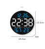 LED Wall Alarm Clock Display Temperature Humidity Week Calendar Round Large Screen Wall Clock with Night Light