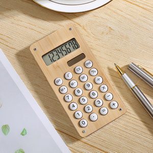 Learning Supplies Maze Toys 8 Digit Desktop Calculator Battery Or Solar Power Calculator Bamboo Dual Power Scientific Calculator