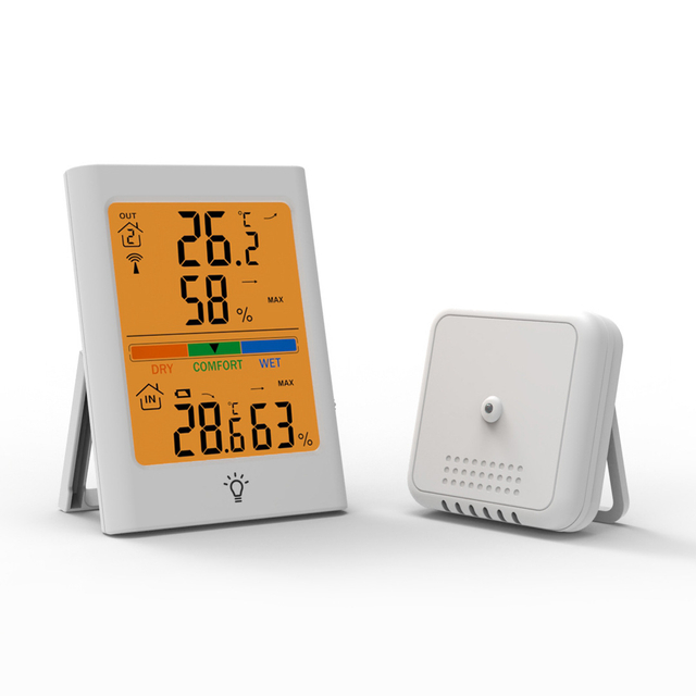 Waterproof Backlight Digital Temperature Hygrometer Indoor Outdoor Magnetic Temperature Hygrometer