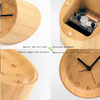 Creative Log Wood Desk Clock Custom Round Solid Wooden Table Clock For Bedroom