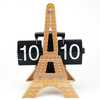 New design Creative Gifts Small Digital Desk Clock Decorate Living Room Table Clock Eiffel Tower Blade Flip Clock