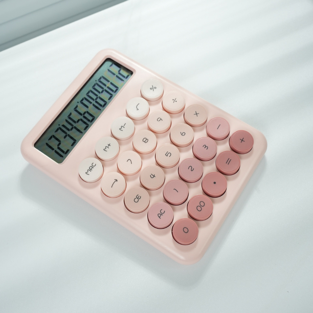 12 Digits Gradient Color Calculator Battery Powered Plastic Calculator Scientific Desktop Calculator