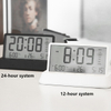 Multi-functional LCD Digital Table Clock Wake Up Alarm Clock Transparent Desk Clock Display Temperature Week Calendar 