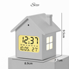 Creative House Style Alarm Clock Multi-functional LCD Bedside Clock with Night Light Digital Desk Table Clock