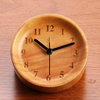 Creative Log Wood Desk Clock Custom Round Solid Wooden Table Clock For Bedroom