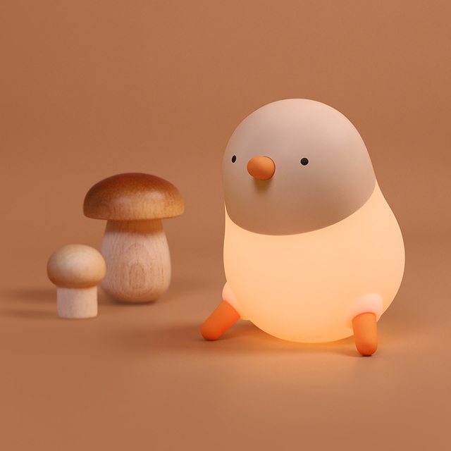 LED Creative Chicken Lamp Bedroom Bedside Table Sleep Lamp Silicone Wireless Night Lamp Gravity Sensor Night Light