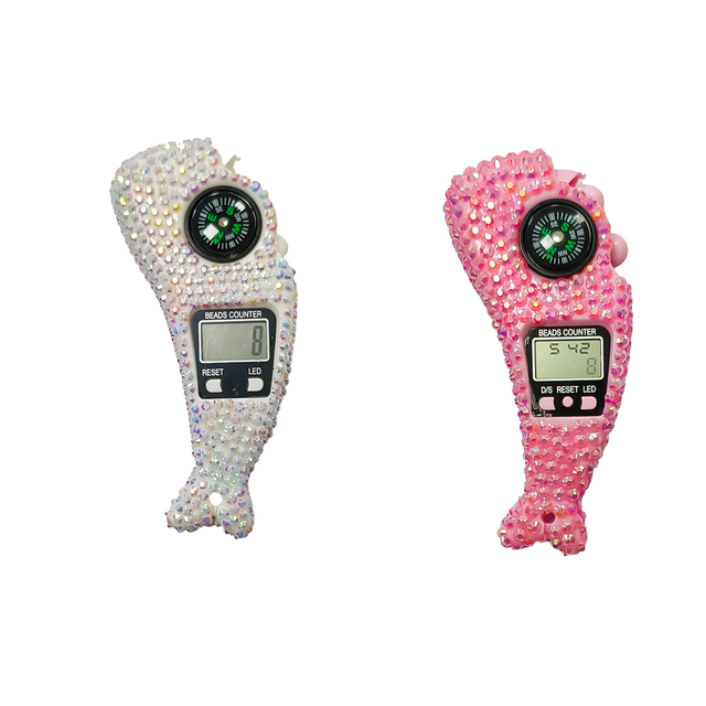 Muslim LED Digital Tasbih Counter Tasbeeh Counter Eid Gift Finger Tally Counter with Crystal Compass 