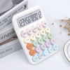 Round Mechanical Keyboard Calculator 12 Digits Battery Powered Plastic Calculator Scientific Desktop Calculator