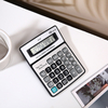 12 Digit Electronic Plastic Calculator Large Screen Desktop Calculator Battery Power Scientific Calculator