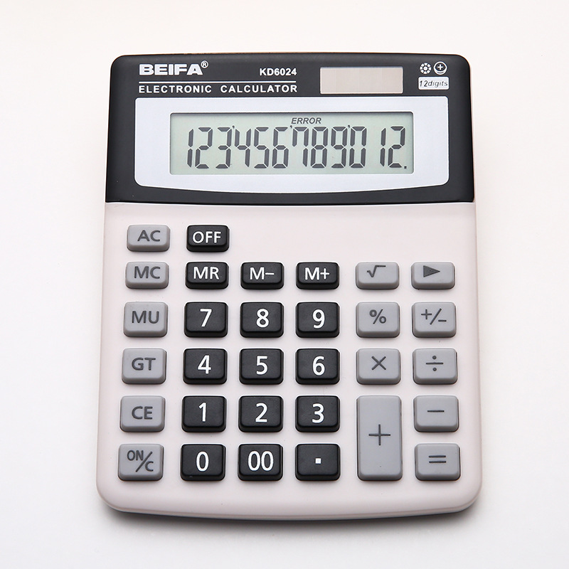 12 Digits Dual Power Calculator Battery Or Solar Power Calculator Office Supplies Large Screen Scientific Desktop Calculator