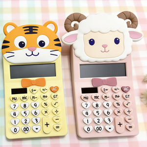 Customizable Cute Cartoon Figurines Calculator Learning Supplies Children Electronic Plastic Calculator Desktop Calculator