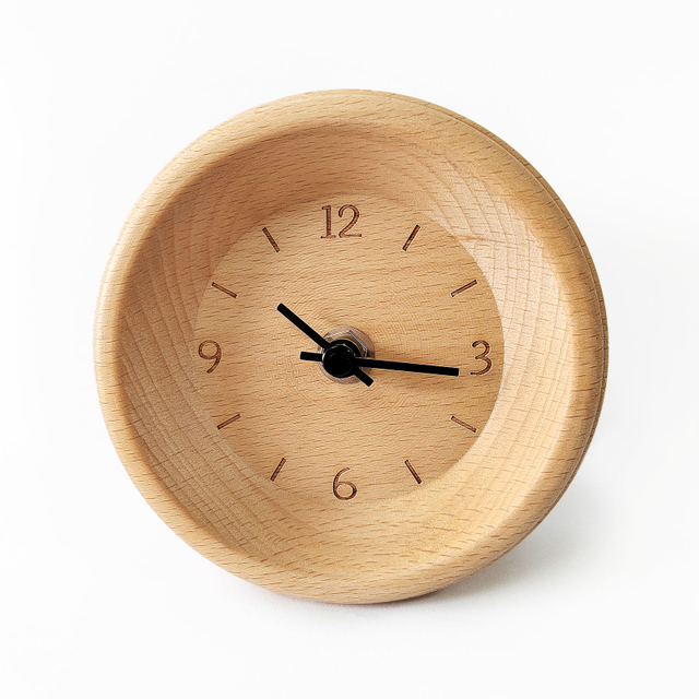 Customized Office Desk Table Clock Mini Round Silen