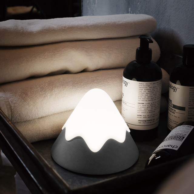 Rechargeable LED Sleep Lamp Bedroom Bedside Table Lamp Snow Mountain Silicone Night Lamp Timing Touch Sensor Night Light