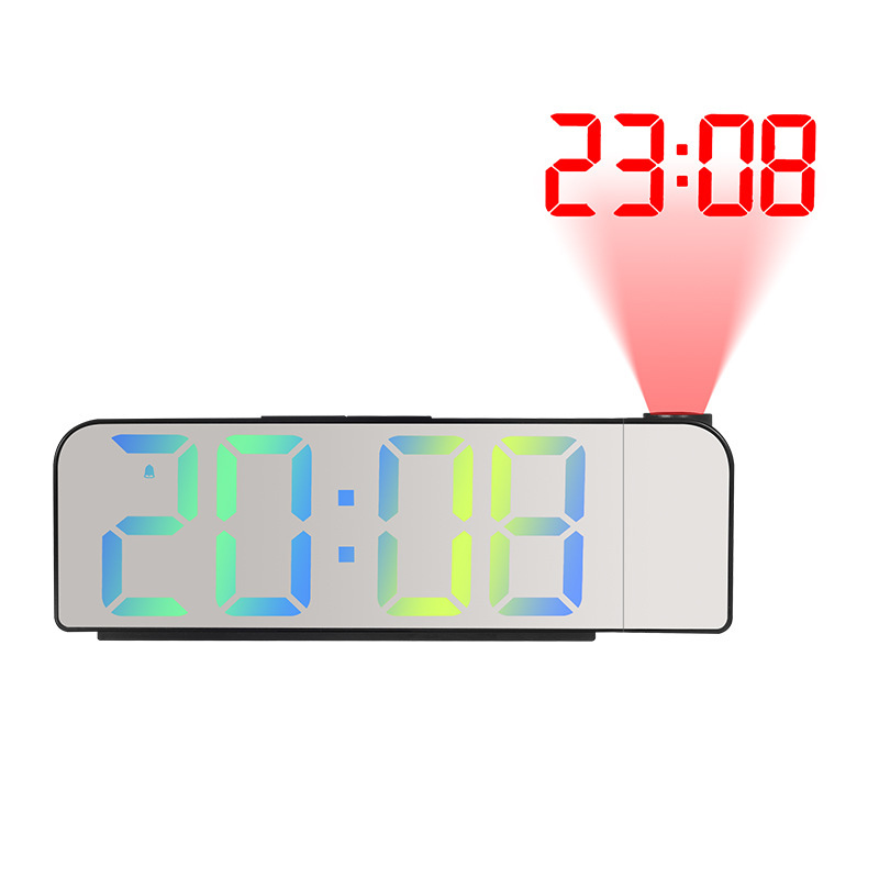 Multifunctional Desk Clock Digital Alarm Clock Display Date Temperature LED Mirror Projection Clock