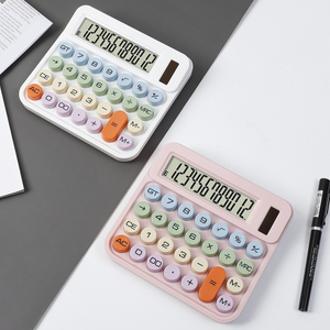 Cute Colorful Buttons Calculator 12 Digit Desktop Dual Power Calculator Solar Plastic Scientific Calculator 