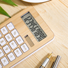 10 Digit Bamboo Calculator Battery or Solar Power Scientific Calculator Dual Power Desktop Calculator