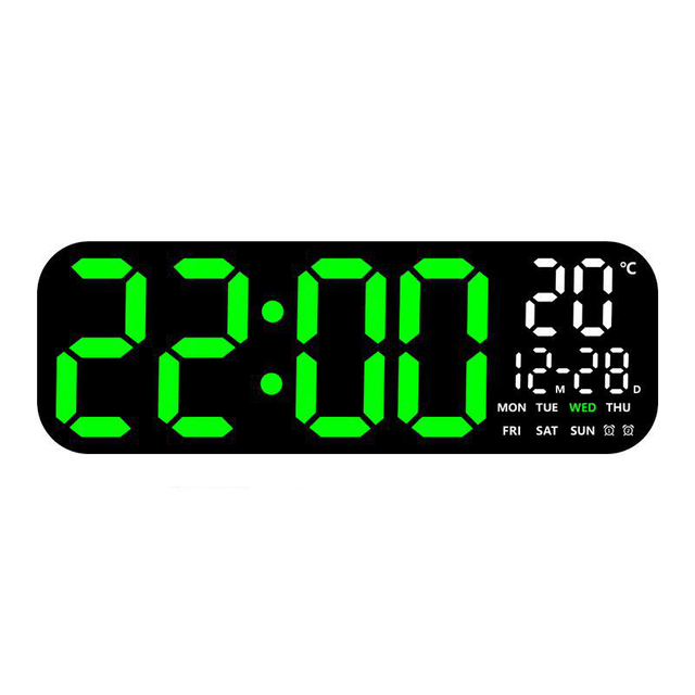 Wall Clock Display Temperature Week Calendar Digital Table Desk Alarm Clock With Timer 
