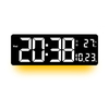 Digital Alarm Clock Display Temperature Week Calendar LED Wall Clock with Night Light
