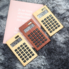 Dual Power 12 Digit Wood Calculator Solar Power Calculator Desktop Calculator