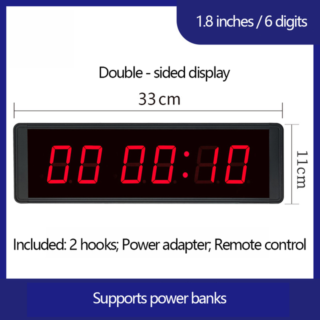 LED Double-sided Forward And Backward Timer Large Screen Dual-sided LED Competition Timer Digital Countdown Timer