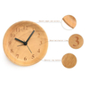 Creative Log Wood Desk Clock Custom Round Solid Wooden Table Clock For Bedroom