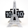 New design Creative Gifts Small Digital Desk Clock Decorate Living Room Table Clock Eiffel Tower Blade Flip Clock