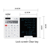 Modern 12 Digit Battery Or Solar Power Calculator with Notepad Dual Power Desktop Calculator with Writing Board