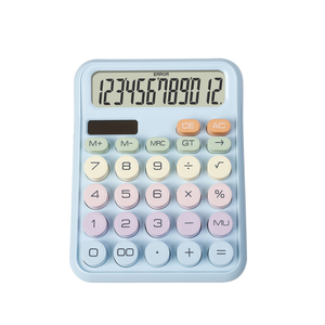12 Digit Cute Colorful Buttons Calculator Solar Plastic Scientific Calculator Desktop Dual Power Calculator 