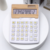 Bamboo Dual Power Calculator 12 Digits Solar Power Plastic Calculator Scientific Desktop Calculator