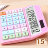 Large Screen Solar Power Cute Colorful Buttons Calculator Desktop Dual Power Calculator 12 Digit Plastic Scientific Calculator