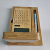 Solar Power Calculator Bamboo Desktop Calculator Set Clock Display Temperature And Humidity 10 Digit Dual Power Calculator 