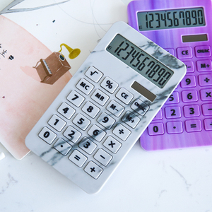Solar Power Desktop Calculator Learning Office Supplies 10 Digits Plastic Calculator Dual Power Scientific Calculator
