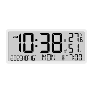 Digital Table Alarm Clock LCD Wall Clock Display Temperature Humidness Digital Desk Clock 