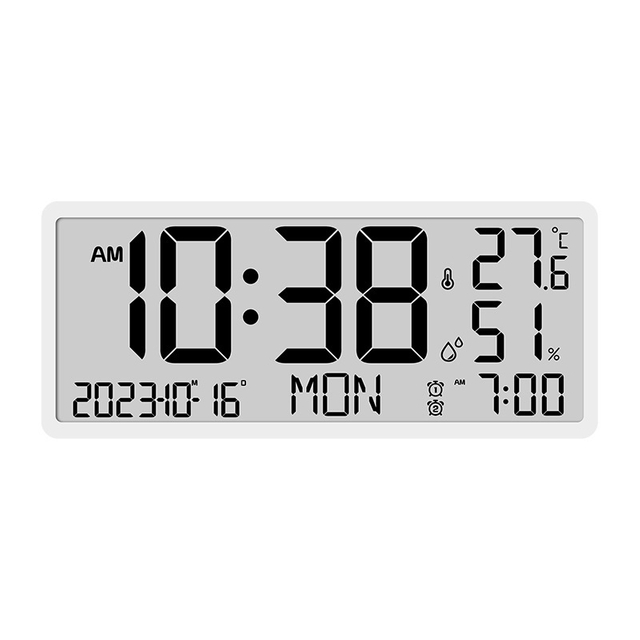 Digital Table Alarm Clock LCD Wall Clock Display Temperature Humidness Digital Desk Clock 