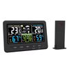Digital Weather Station Radio Controlled Clock with Indoor Outdoor Thermometer Sensor Digital Table Desk Clock