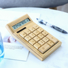 Creative Big Keys Dual Power Calculator Battery Or Solar Power Calculator 12 Digit Bamboo Desktop Calculator