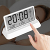 Multi-functional LCD Digital Table Clock Wake Up Alarm Clock Transparent Desk Clock Display Temperature Week Calendar 