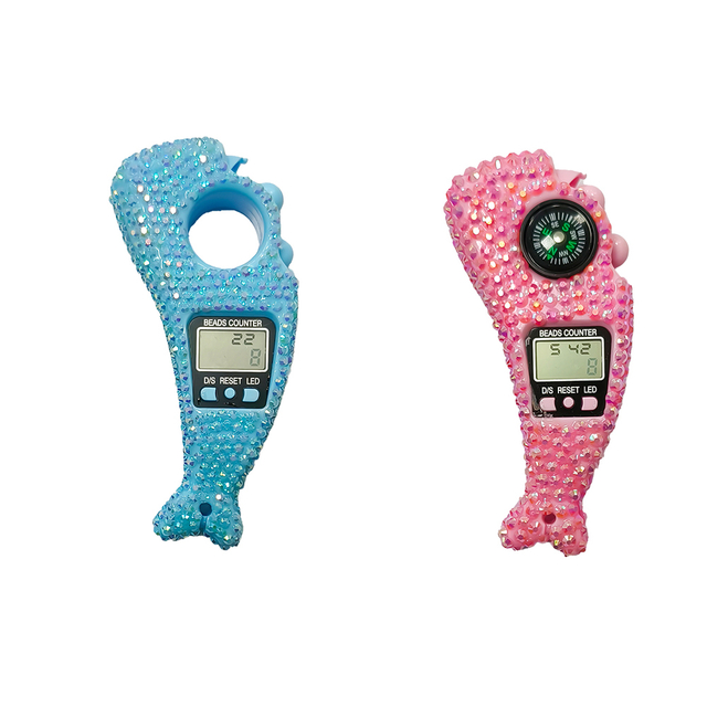 LED Muslim Tasbeeh Counter Eid Gift Finger Tally Counter with Crystal Digital Tasbih Counter Display Time Date 