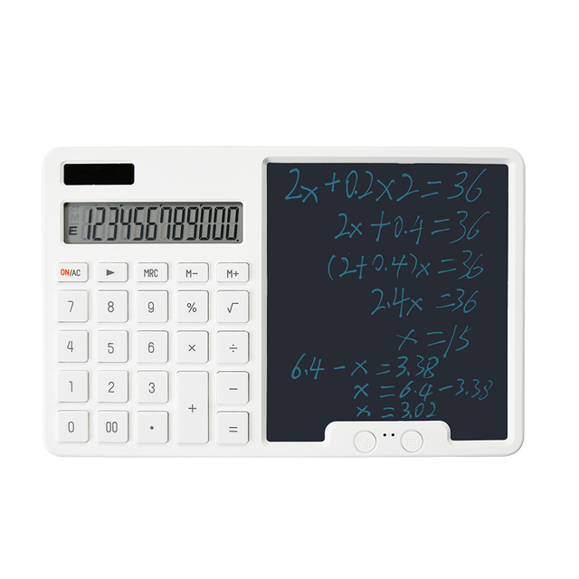 Modern 12 Digit Multi Functional Calculator with Notepad Dual Power Solar Calculator with Writing Board